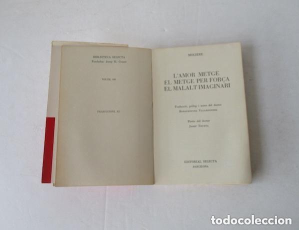 Libros antiguos: TRES COMEDIES - MOLIERE - Foto 2