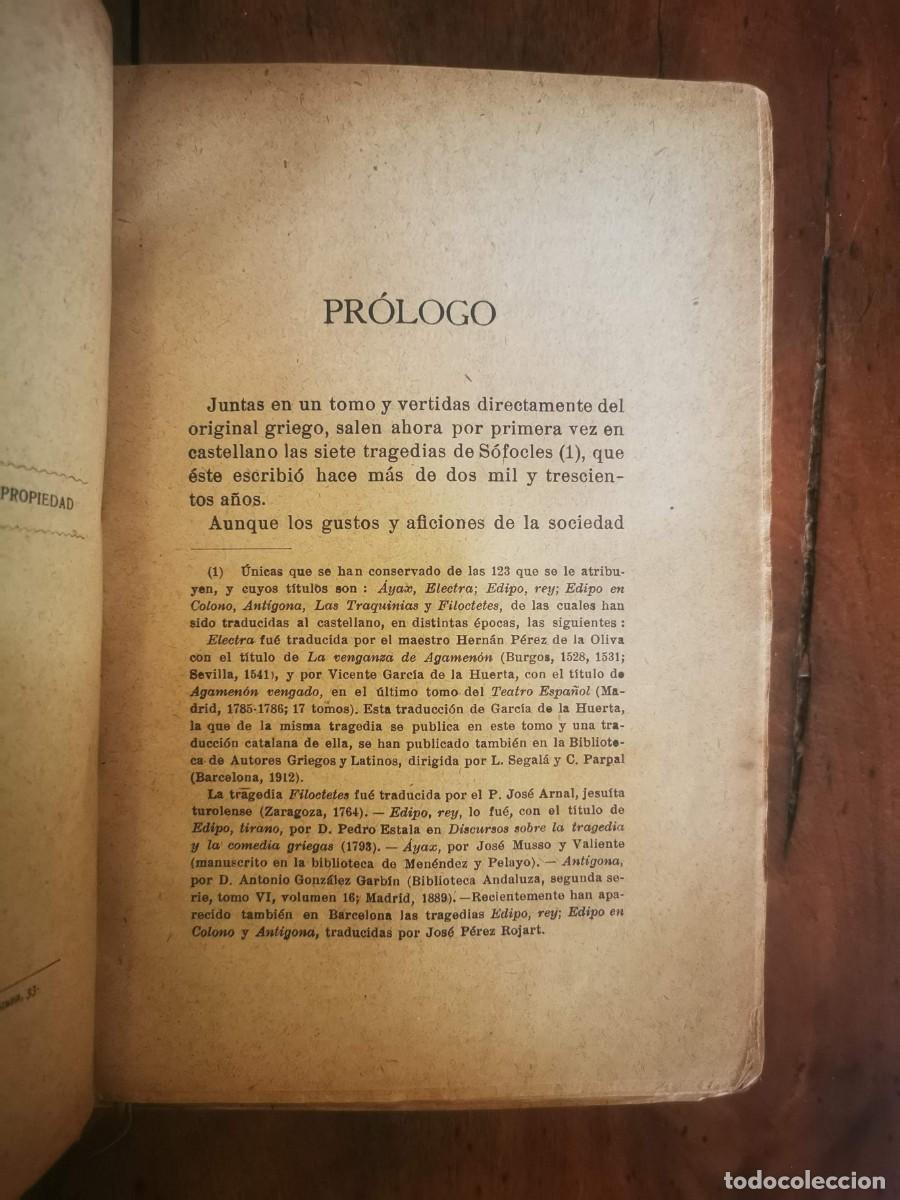 Libros antiguos: S&Oacute;FOCLES. Las siete tragedias de S&oacute;focles - Foto 4