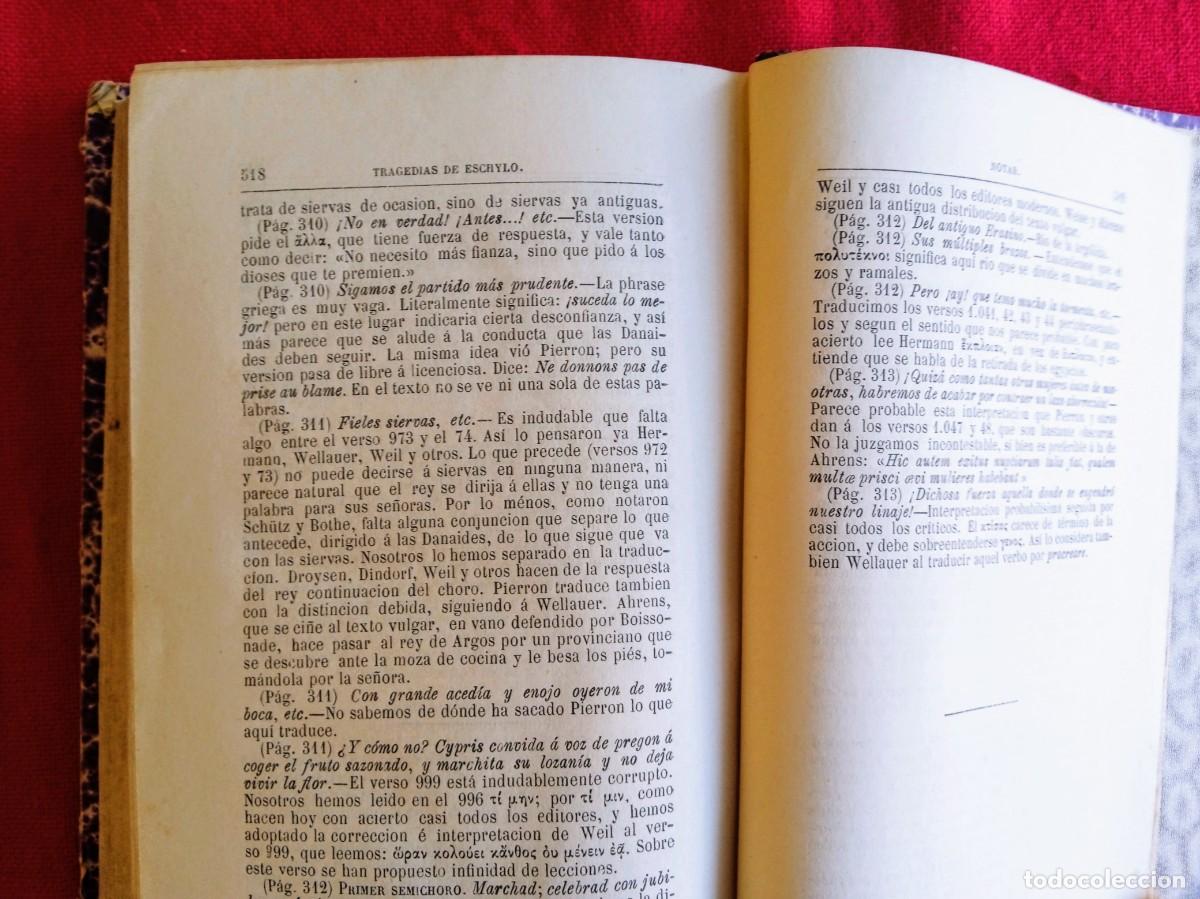 Libros antiguos: Libro antiguo Plutarco Las siete tragedias de Eschylo 1880 - Foto 6