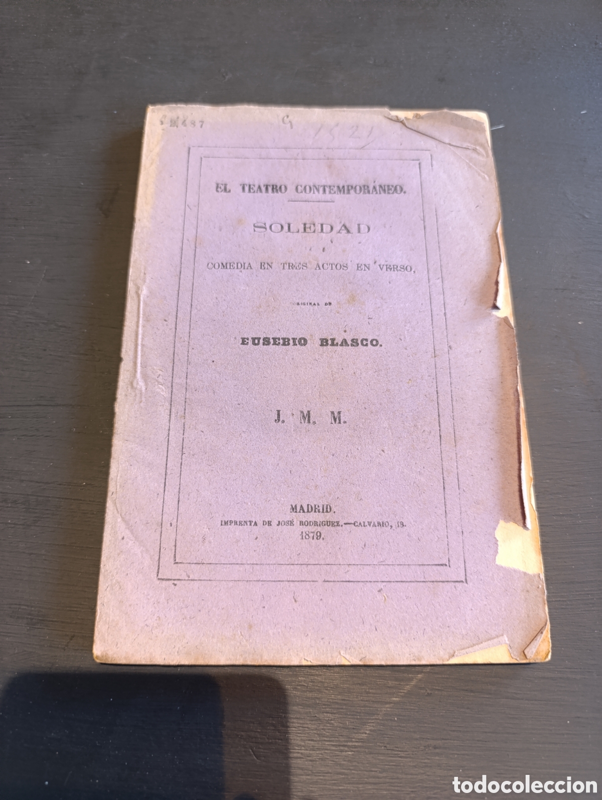 Libros antiguos: Soledad. Eusebio Blasco. Madrid 187? - Foto 1