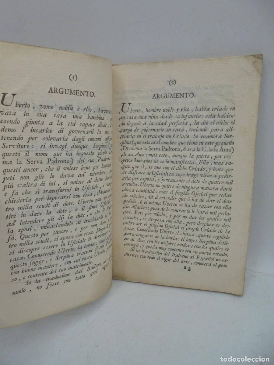 Libros antiguos: LA CRIADA AMA. COMPOSICION DRAMATICA EN DOS ACTOS. 1786. PAGS : 50. - Foto 4