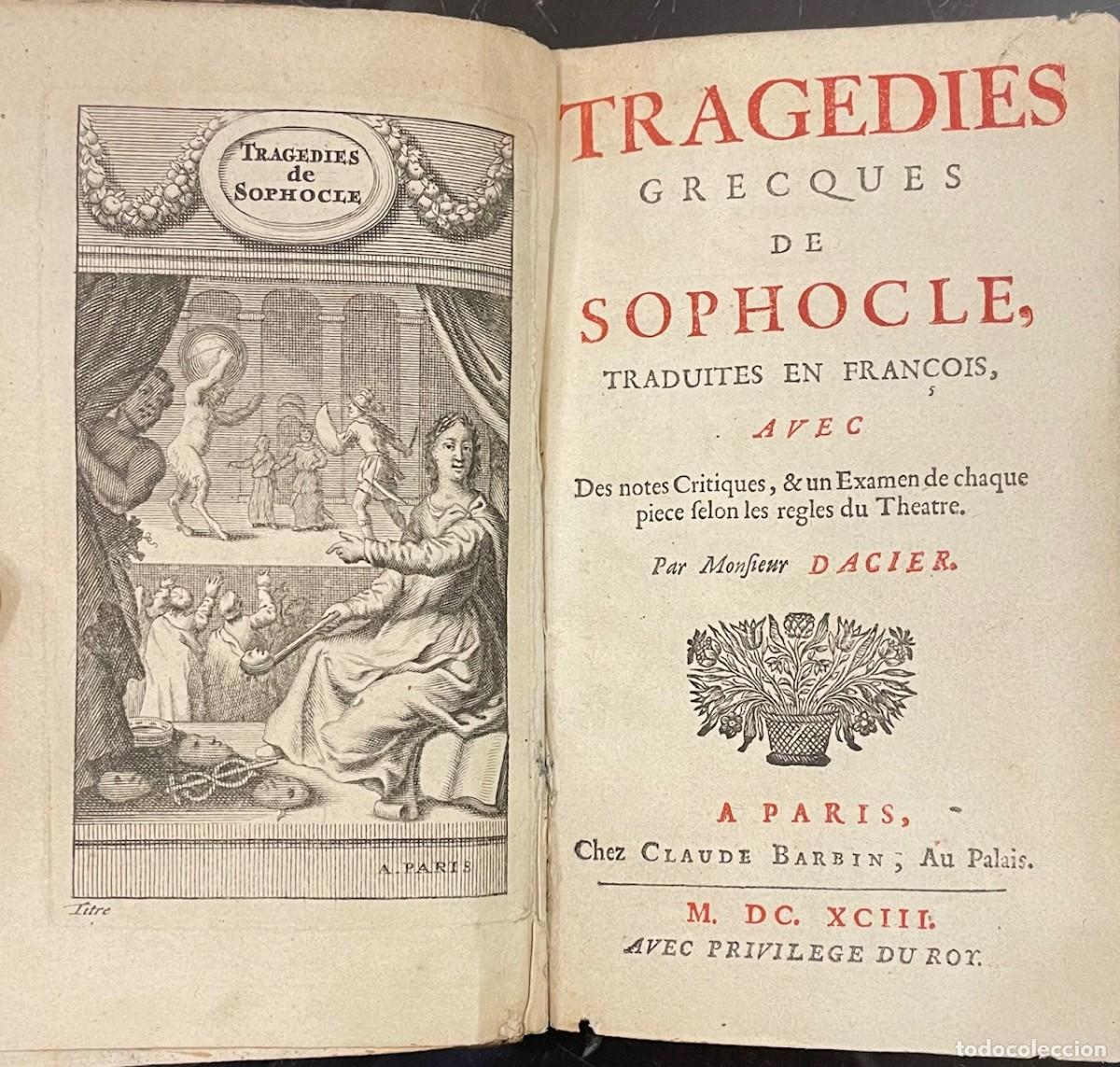Libros antiguos: Tragedies Grecques de Sophocle. Sofocles - Foto 1