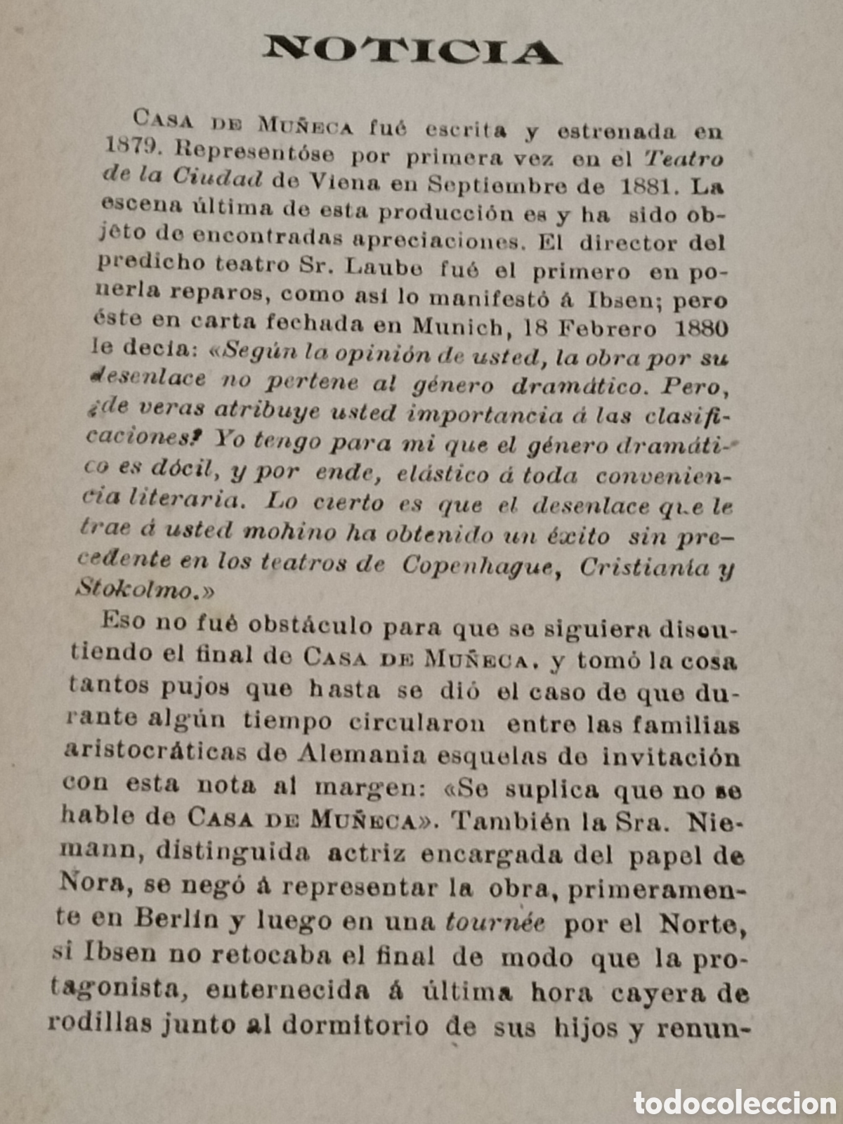 Libros antiguos: LIBRO CASA DE MU&Ntilde;ECA - A. VILLALBA - E.IBSEN - 1906 - Foto 4