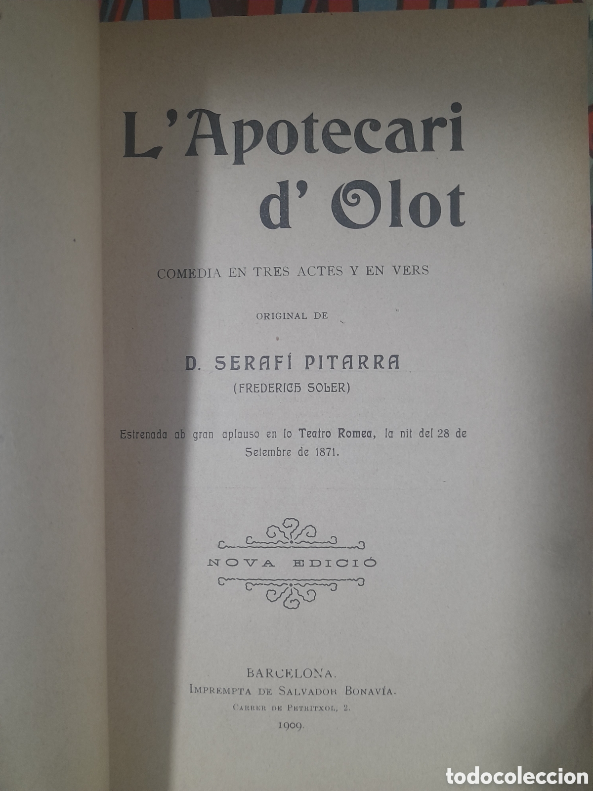 Libros antiguos: L APOTECARI DOLOT Serafi Pitarra - Foto 3