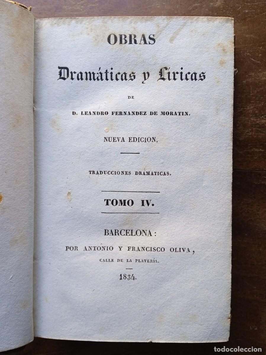 Libros antiguos: Moratin, obras dram&aacute;ticas, Hamlet, Barcelona 1834 - Foto 4