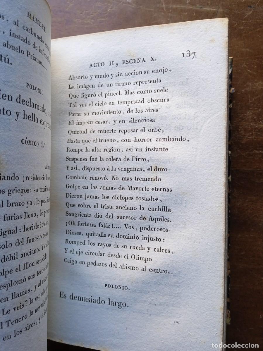 Libros antiguos: Moratin, obras dram&aacute;ticas, Hamlet, Barcelona 1834 - Foto 6