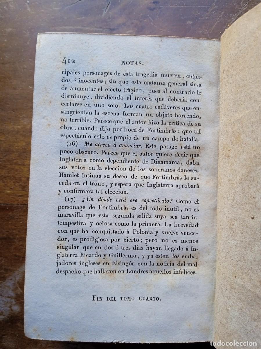 Libros antiguos: Moratin, obras dram&aacute;ticas, Hamlet, Barcelona 1834 - Foto 8