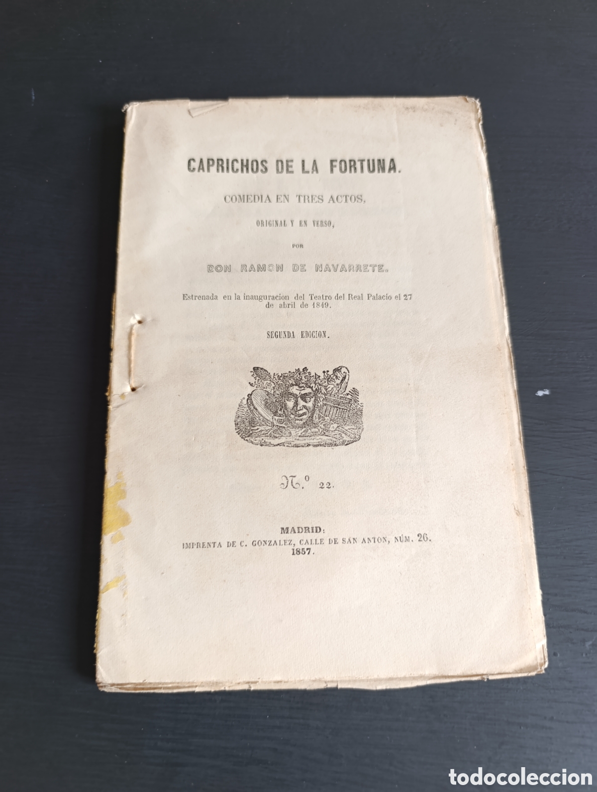 Libros antiguos: Caprichos de la Fortuna. Ram&oacute;n de Navarrete - Foto 1