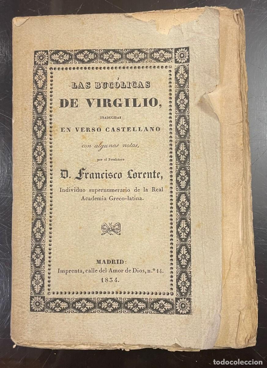 Libros antiguos: Las Buc&oacute;licas. Virgilio. Francisco Lorente - Foto 1