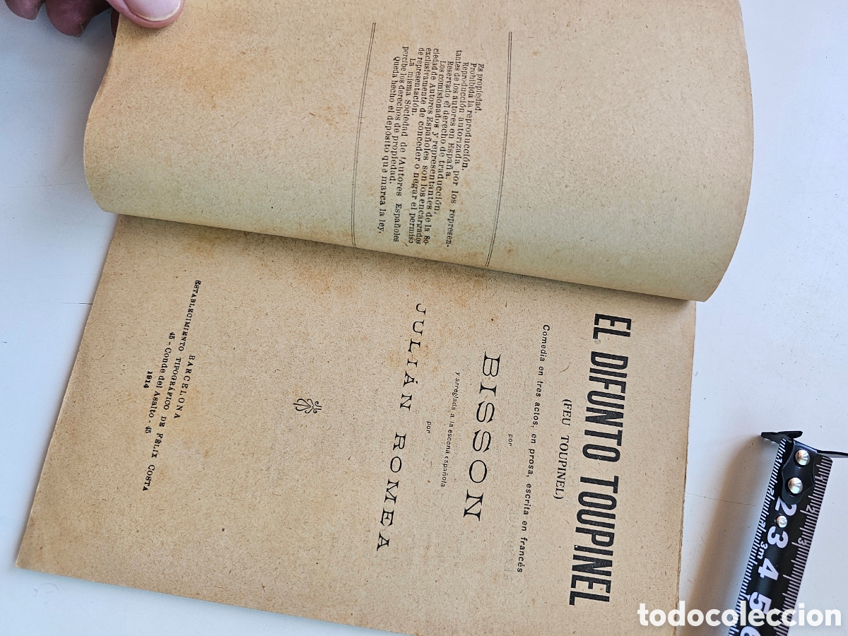 Libros antiguos: Librito El difunto Toupinel Bisson 1914 - Foto 3