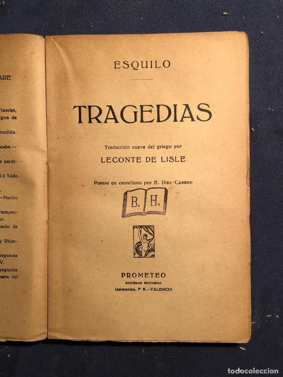 Libros antiguos: ESQUILO: - TRAGEDIAS - (ED PROMETEO, c.1920) - Foto 2