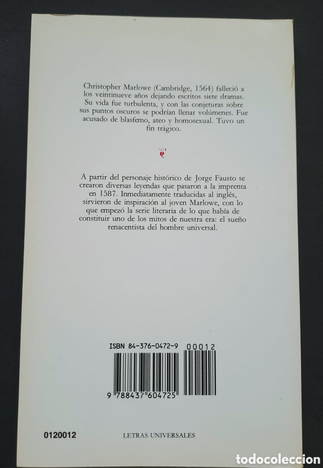 Libros antiguos: Fausto - Cristopher Marlowe - C&aacute;tedra Letras Universales - Foto 4