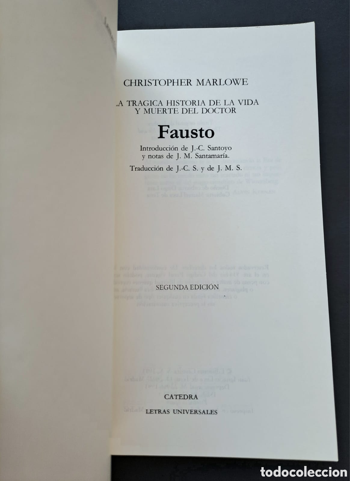 Libros antiguos: Fausto - Cristopher Marlowe - C&aacute;tedra Letras Universales - Foto 5