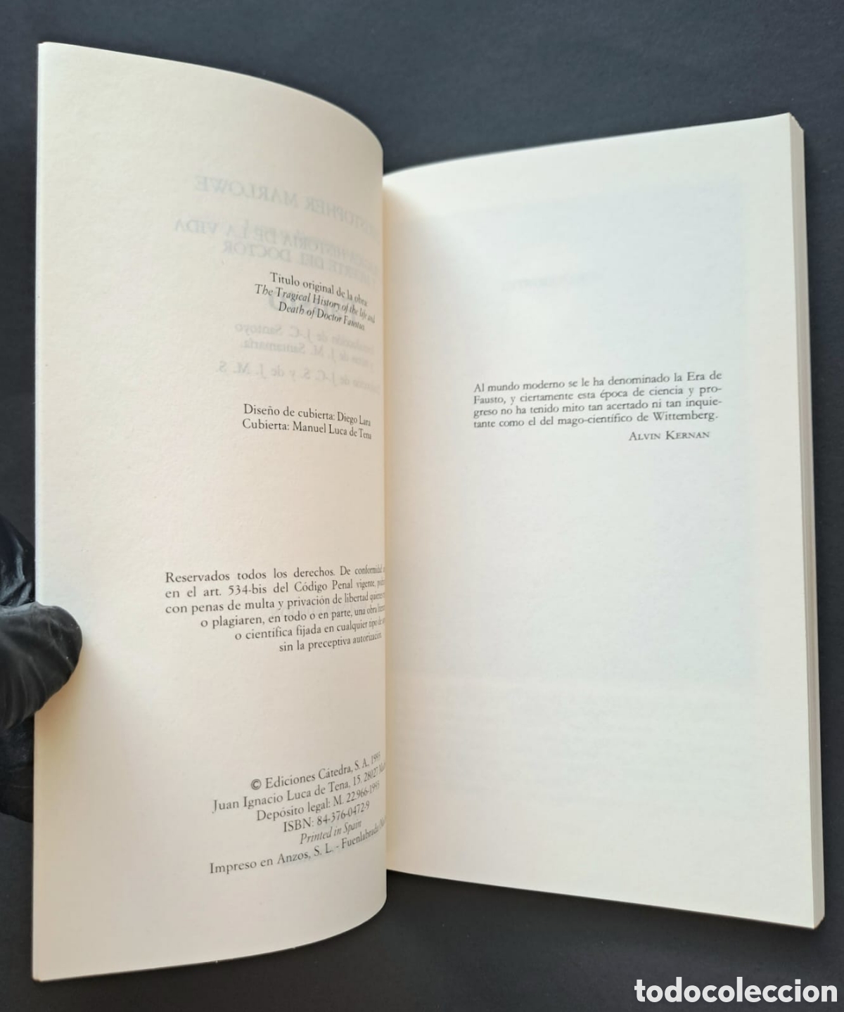 Libros antiguos: Fausto - Cristopher Marlowe - C&aacute;tedra Letras Universales - Foto 6