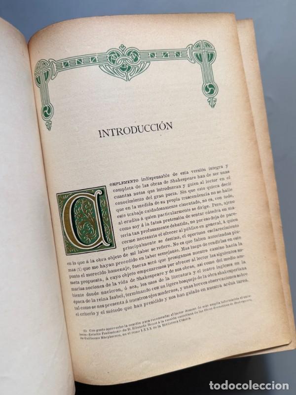 Libros antiguos: Obras completas Shakespeare tragedias - Casa Editorial Segui, ca. 1920 - Foto 5