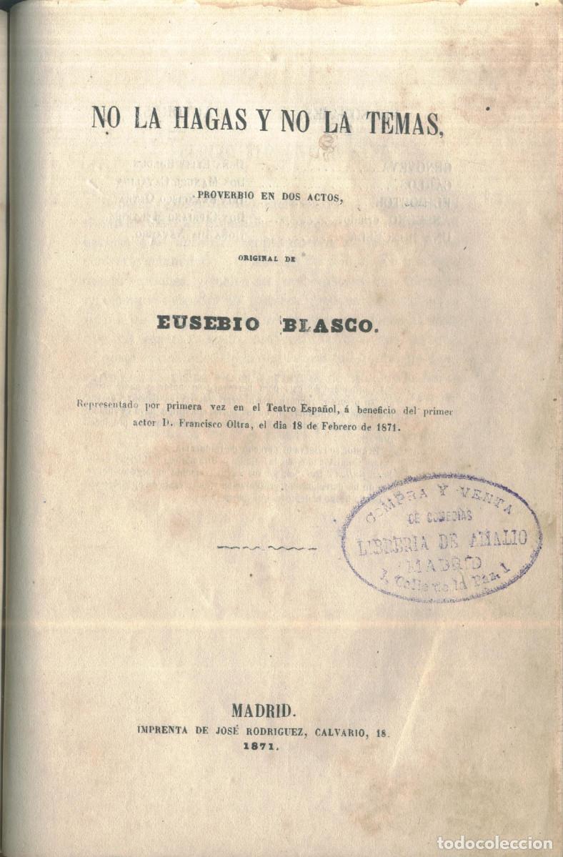 Libros antiguos: 12 Teatro Selecto de Eusebio BLASCO (1882-1910) - Foto 8