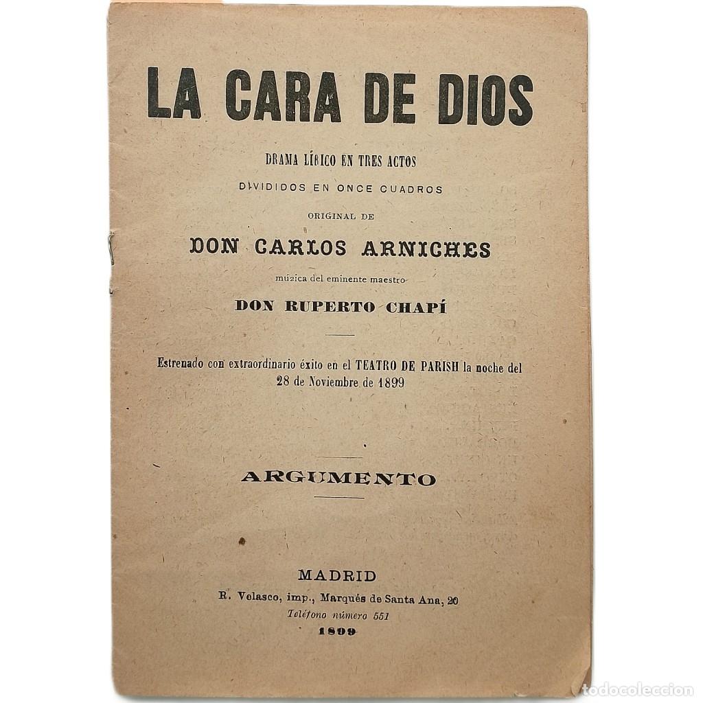 Libros antiguos: LA CARA DE DIOS. Arniches, Carlos - Foto 1