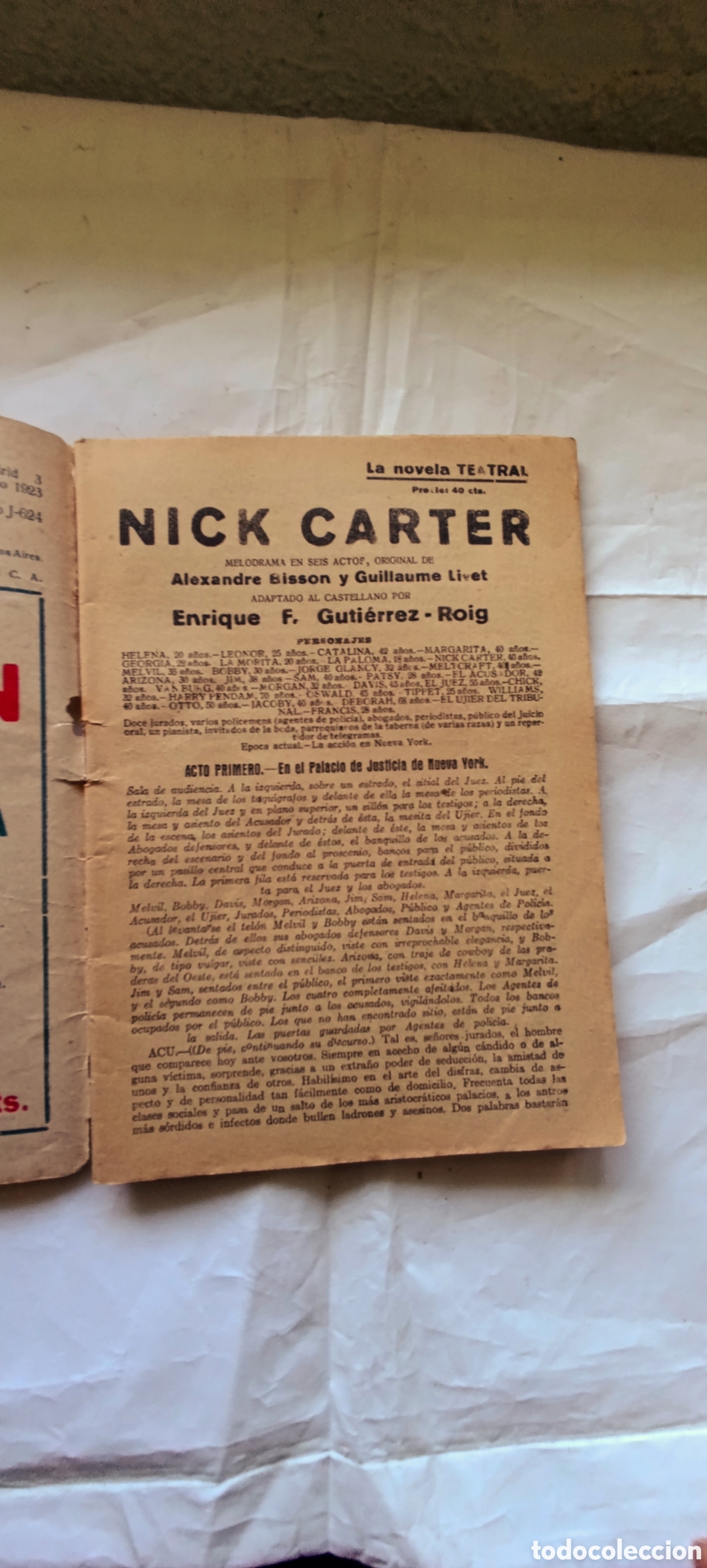 Libros antiguos: LA NOVELA TEATRAL 1920 NICK CARTER - Foto 2