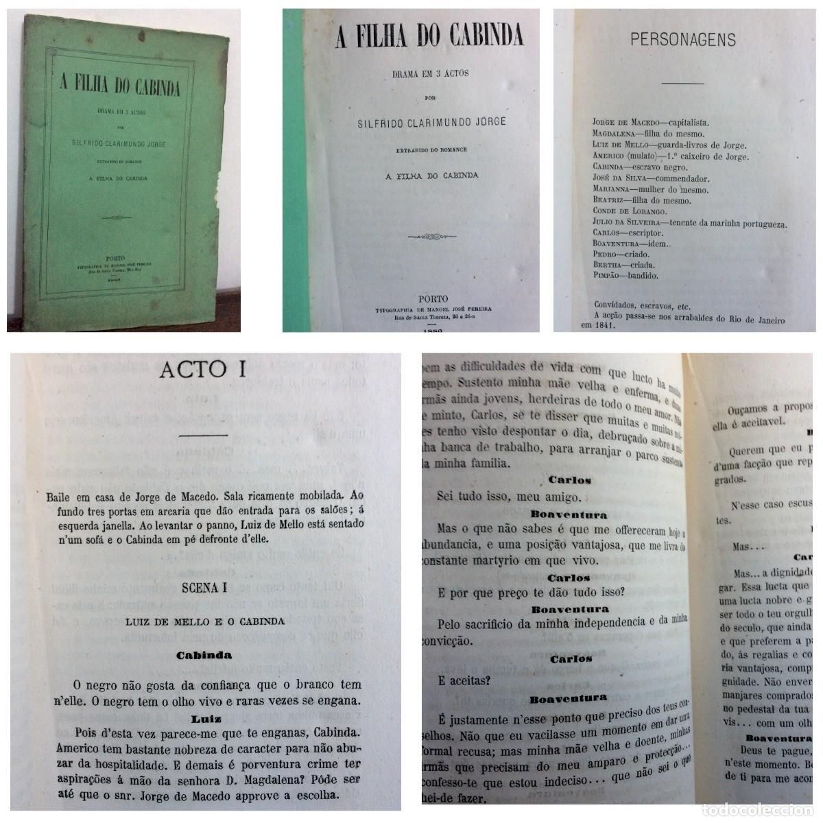 Libros antiguos: Tema: Teatro - A filha do cabinda: Drama em 3 actos. JORGE, Silfrido Clarimundo,1880. Exempl. n.&ordm; 17