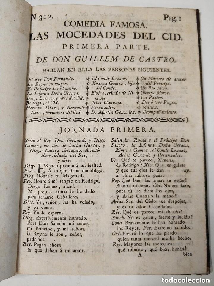 Libros antiguos: 1796 Las Mocedades del Cid Primera y Segunda parte en un libro guillen de castro valencia raro