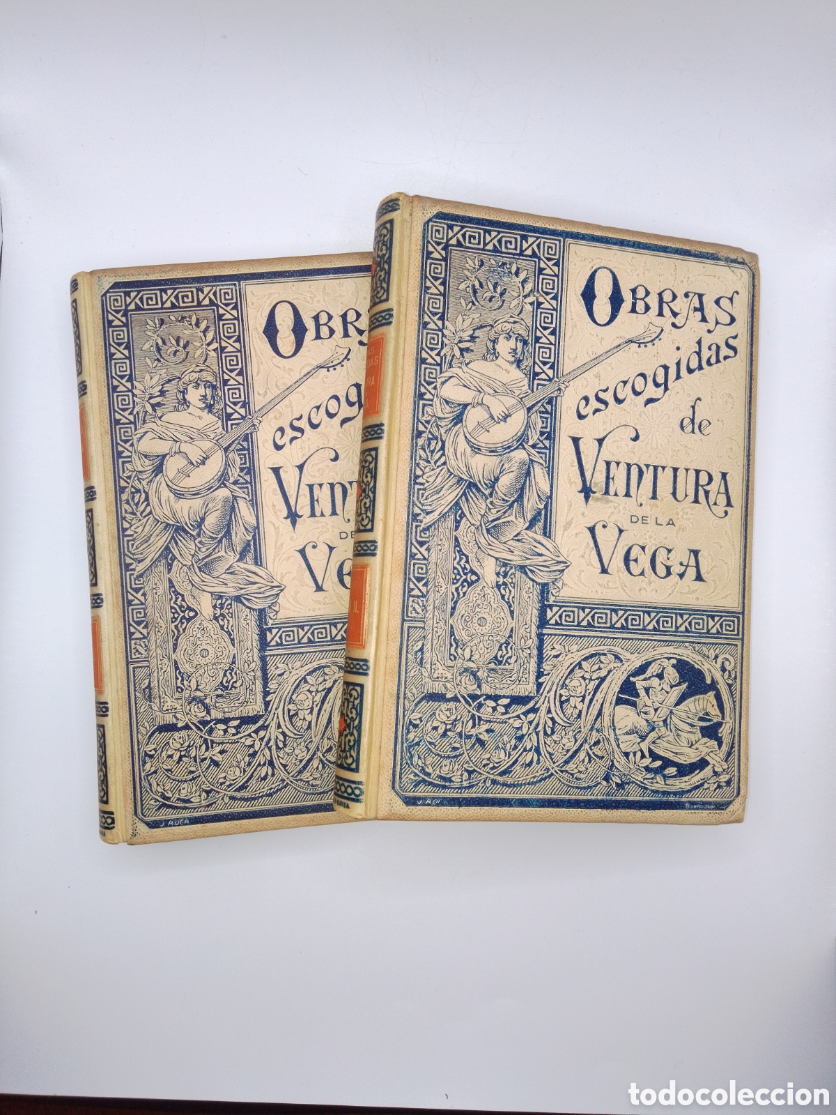 Libros antiguos: Lote Completo (Tomos I y II) Obras Escogidas de Ventura de la Vega - Edici&oacute;n Ilustrada Montaner 1894