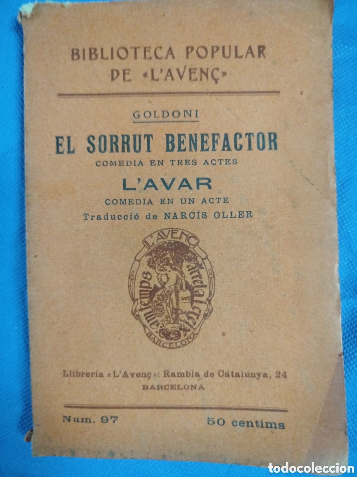 Libros antiguos: Goldoni, El sorrut benefactor/L'avar