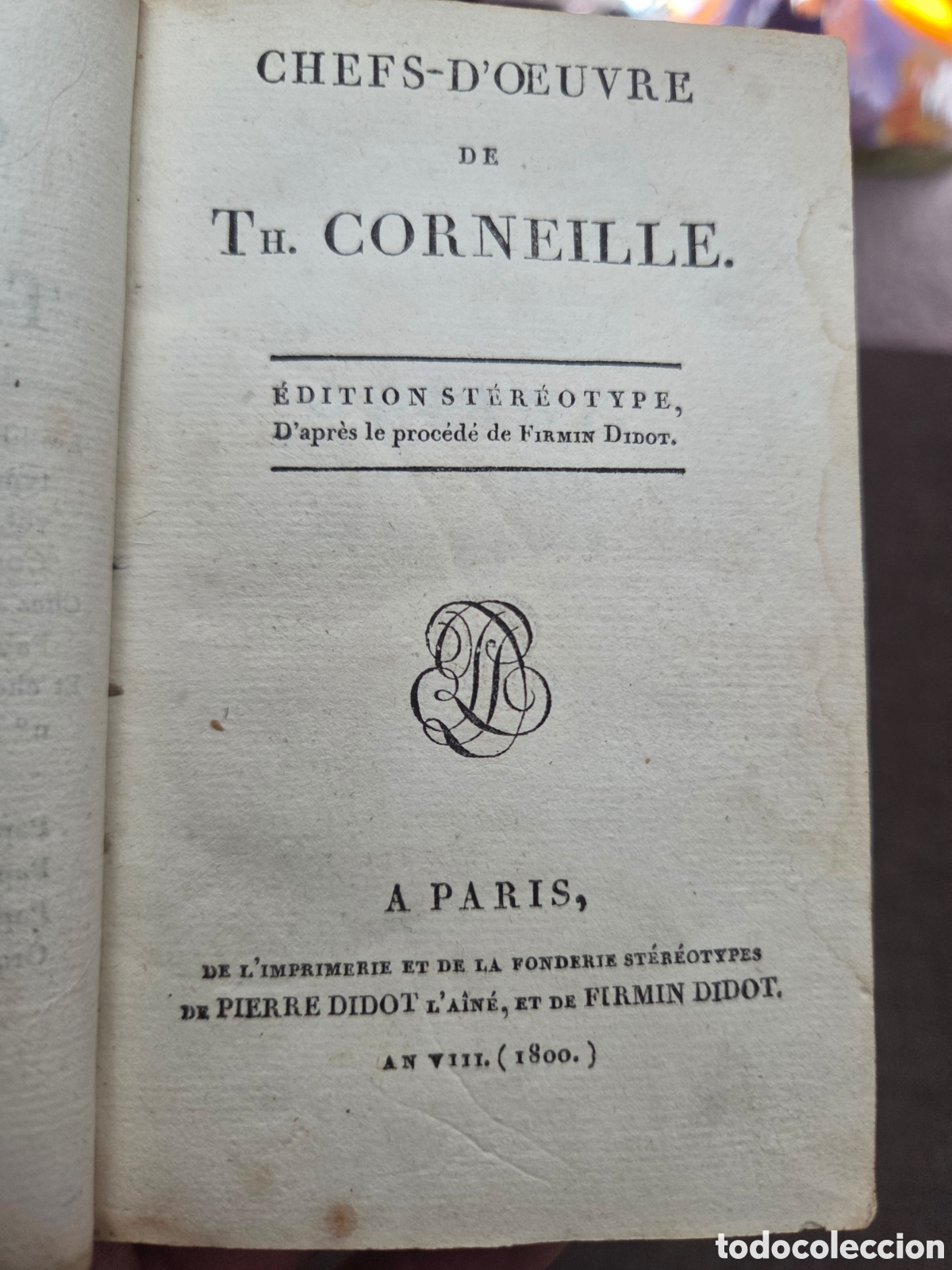 Libros antiguos: CHEFS-D OEUVRE DE TH. CORNEILLE 1800