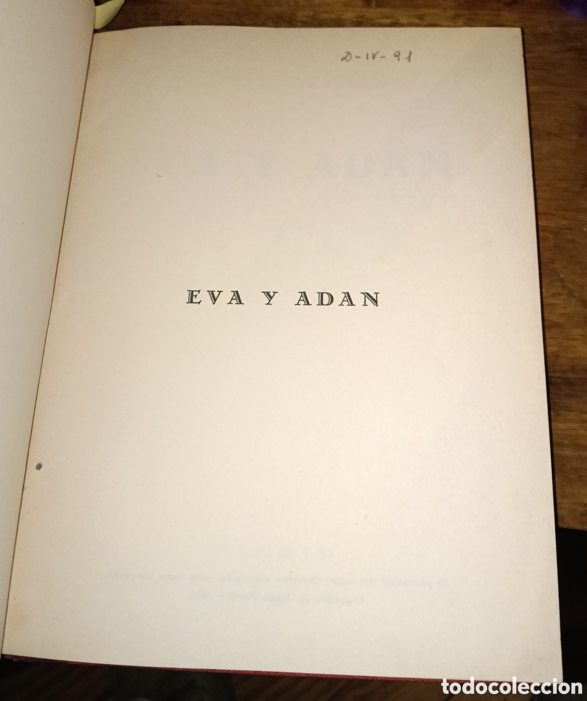 Libros antiguos: Edgar Neville - Eva y Ad&aacute;n (1926). 1&ordf; Edici&oacute;n Absoluta. Rar&iacute;sima primera obra teatral del autor. Enc