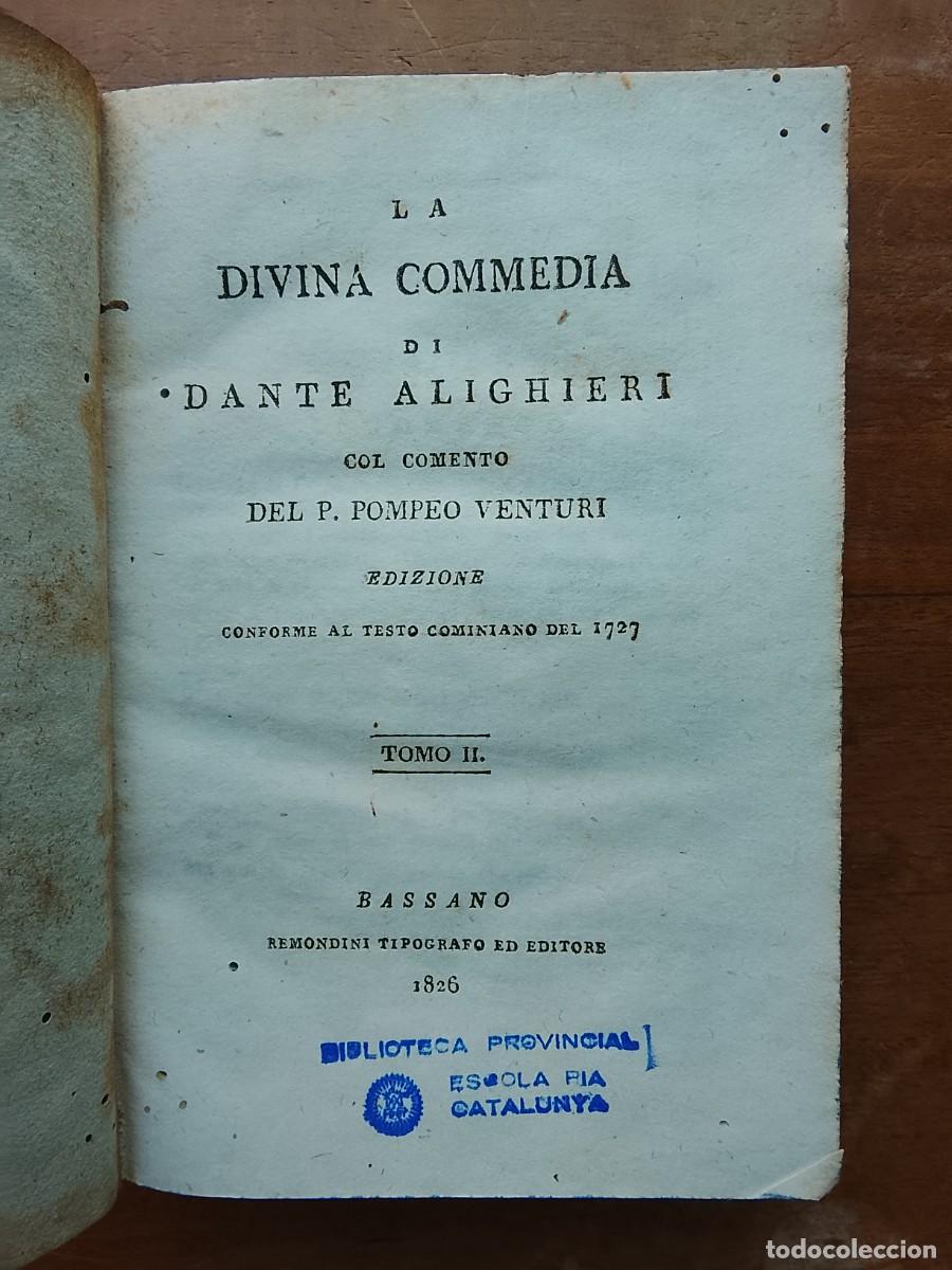 Libros antiguos: La divina comedia 1826 - Foto 3