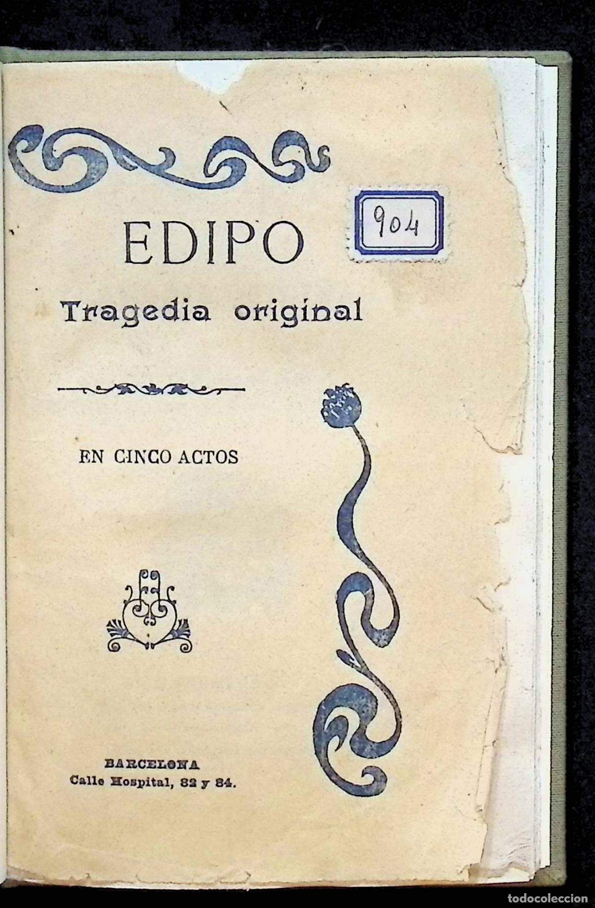 Libros antiguos: EDIPO. Tragedia original en cinco actos. - [MARTINEZ DE LA ROSA, Francisco]. 1829.
