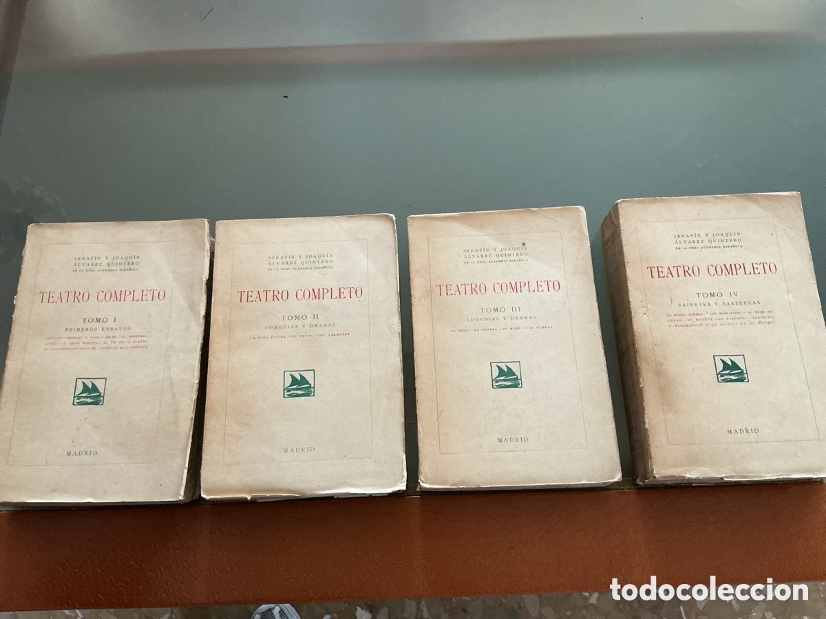Libros antiguos: Lote 4 tomos teatro completo - Hermanos &Aacute;lvarez Quintero ( Ed. Madrid, antiguos)1923
