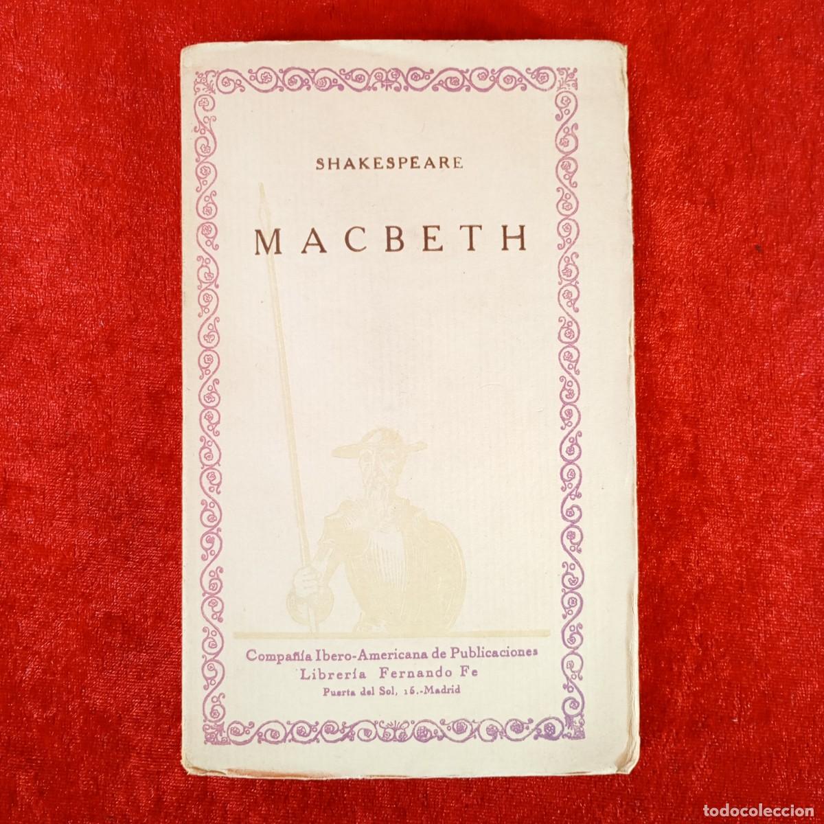 Libros antiguos: MACBETH - SHAKESPEARE - PR&Oacute;LOGO DE AGUSTIN DEL SAZ - LIBRER&Iacute;A FERNANDO FE - CIAP / 1027