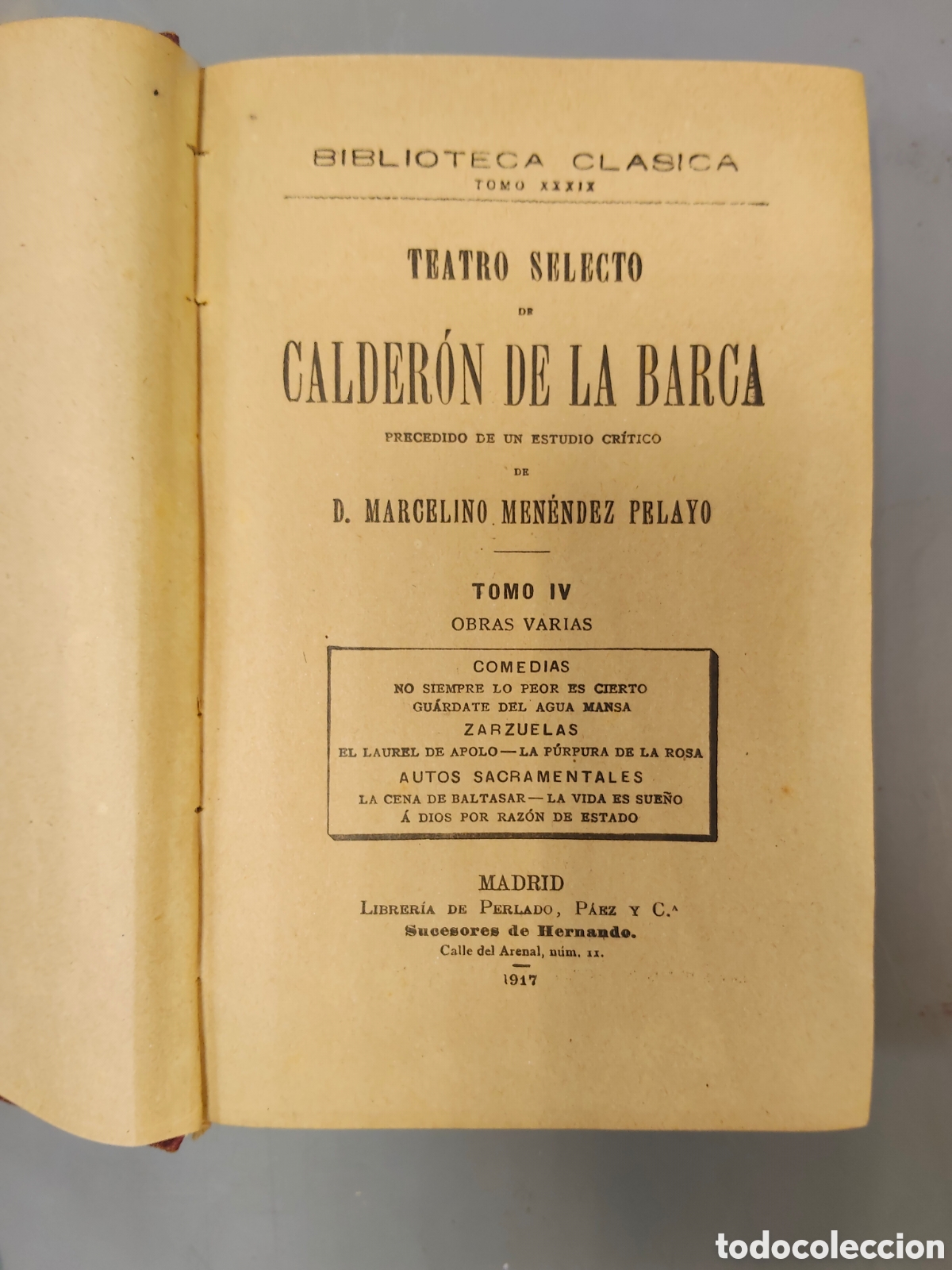 Libros antiguos: Calder&oacute;n de la Barca 1917 - Foto 2