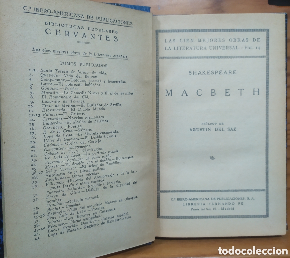 Libros antiguos: Shakespeare: Macbeth - Biblioteca Popular Cervantes 1929