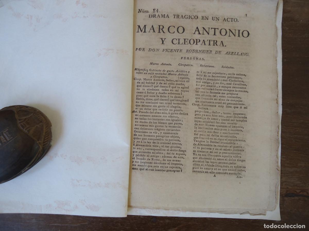 Libros antiguos: Drama tragico en un acto, Marco Antonio y Cleopatra. Vicente Rodr&iacute;guez de Arellano.
