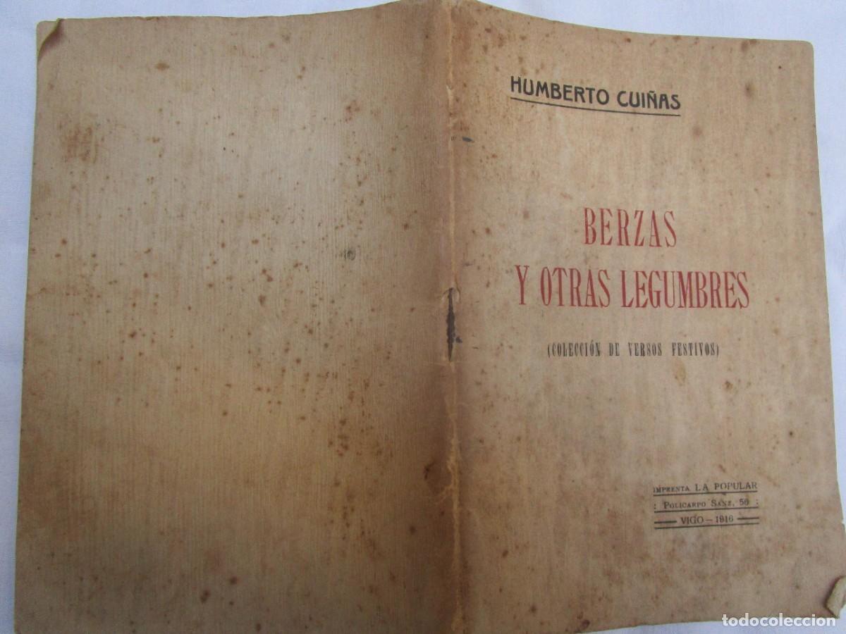 Libros antiguos: RARO VIGO -BERZAS Y OTRAS LEGUMBRES - HUMBERTO CUI&Ntilde;AS, VERSOS FESTIVOD