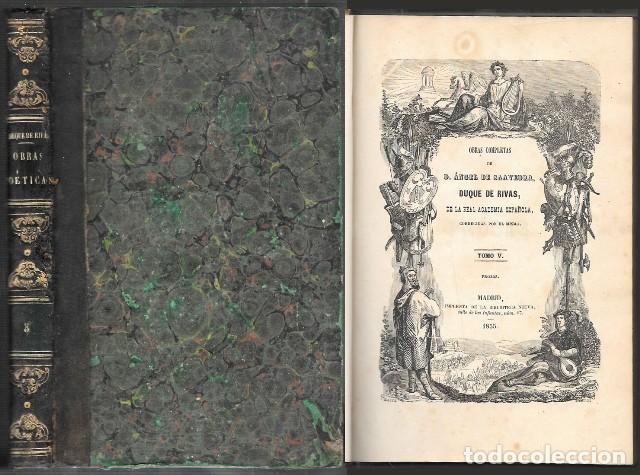 Libros antiguos: OBRAS COMPLETAS DE ANGEL DE SAAVEDRA DUQUE DE RIVAS DE LA REAL ACADEMIA TOMO V - A-INCOMP-679