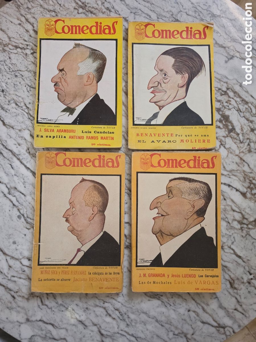 Libros antiguos: Lote 4 fasc&iacute;culos &rdquo;Comedias&rdquo; - Editorial Siglo XX - Caricaturas de Tovar