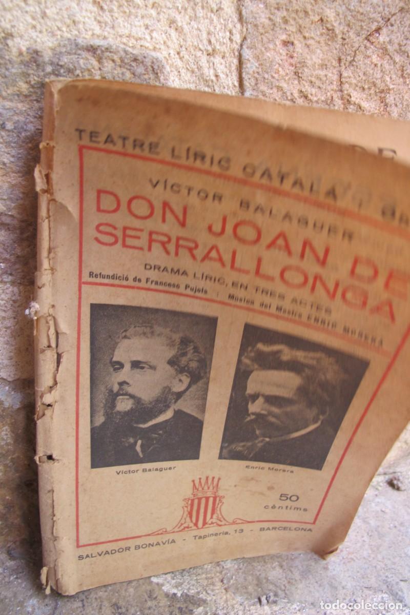 Antiquarische B&uuml;cher: DON JOAN DE SERRALLONGA. VICTOR BALAGUER. TEATRE LIRIC CATALA