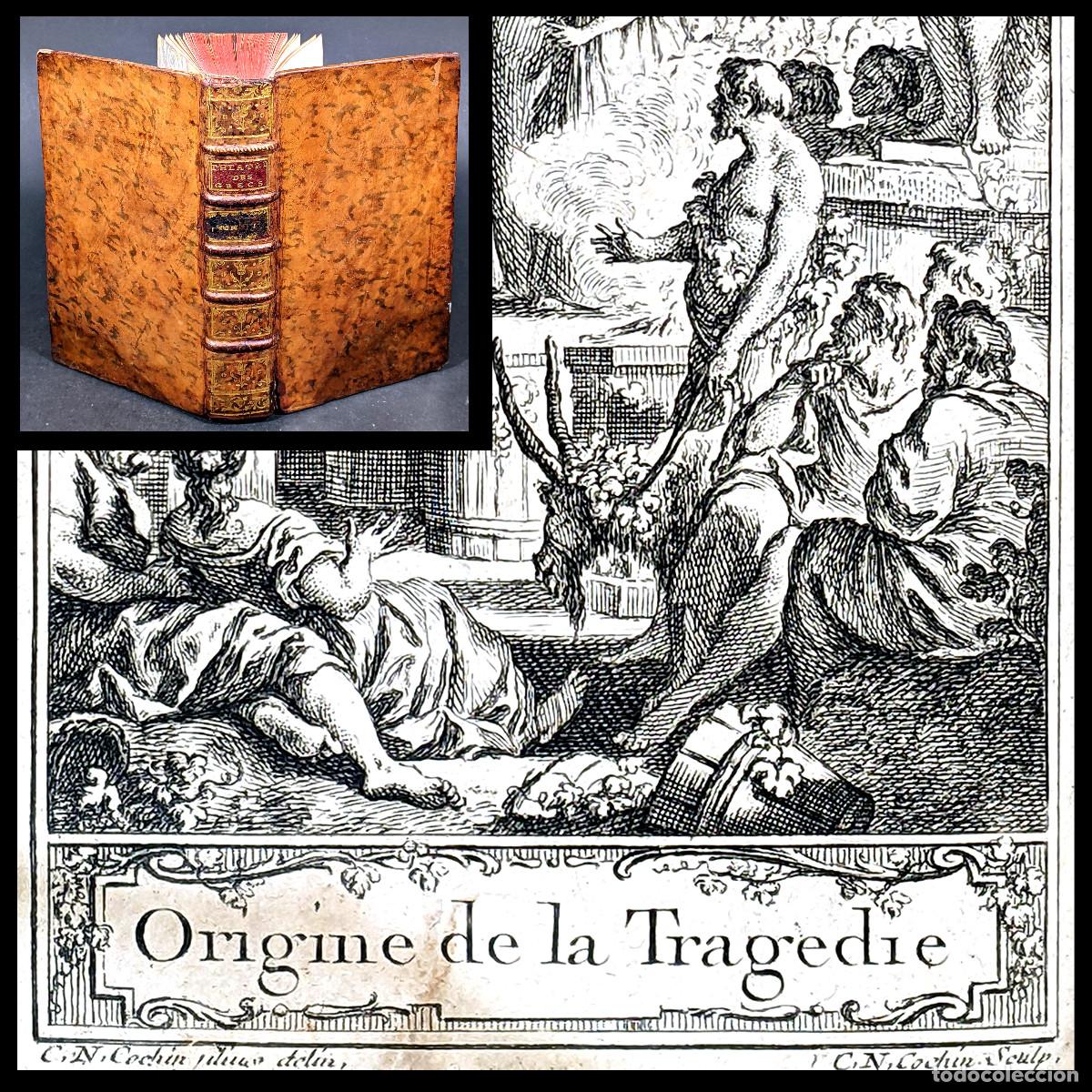 Libros antiguos: A&ntilde;o 1763 Electra Edipo S&oacute;focles S&eacute;neca El teatro de los griegos Origen Antigua Grecia Grabado