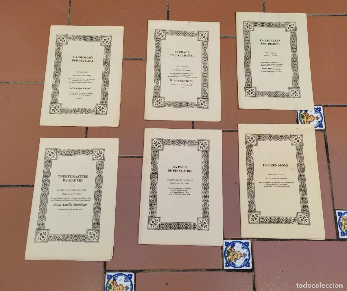Libros antiguos: 6 guiones libretos de obras de teatro bilingues - 1868 a 1889 - grandes autores y obras