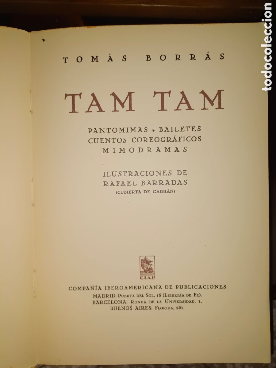 Libros antiguos: Tam Tam de Tom&aacute;s Borr&aacute;s - Foto 4