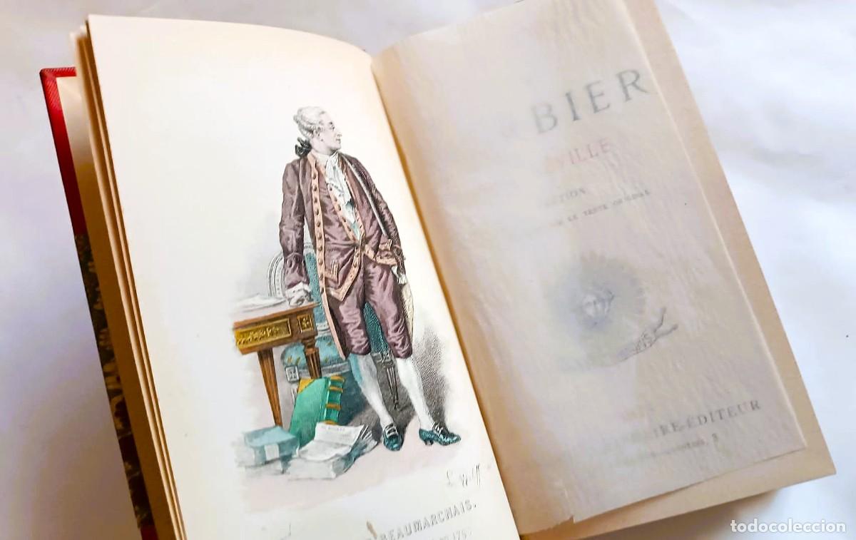 Libros antiguos: &rdquo;El Barbero de Sevilla&rdquo; - Beaumarchais (Par&iacute;s, 1878) - Edici&oacute;n especial. Ilustraciones en color.