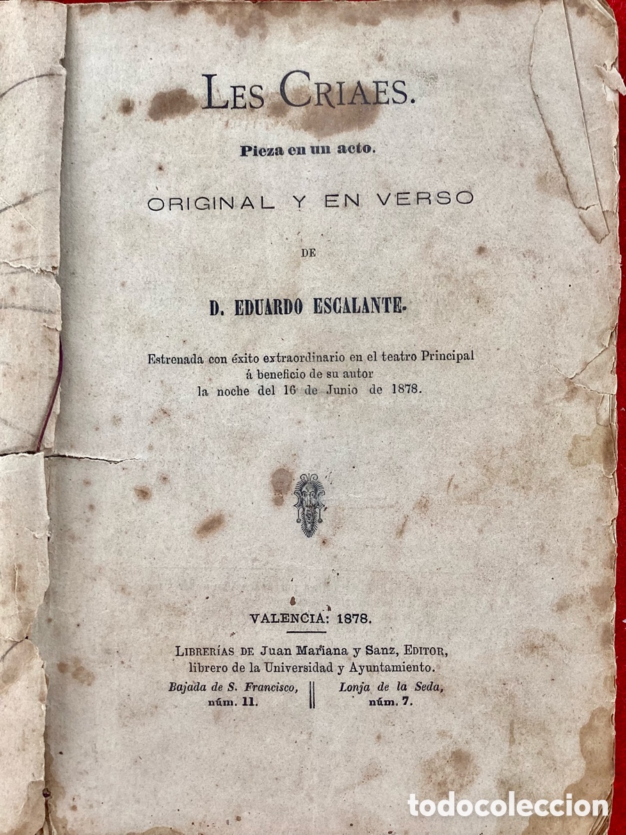 Libros antiguos: Teatro de Eduardo Escalante (Les Criaes)