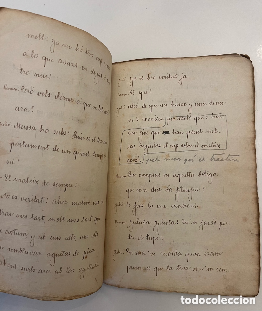 Libros antiguos: &rdquo;Lote de 3 manuscritos teatrales originales del fondo del actor August Barbosa&rdquo; - Foto 3