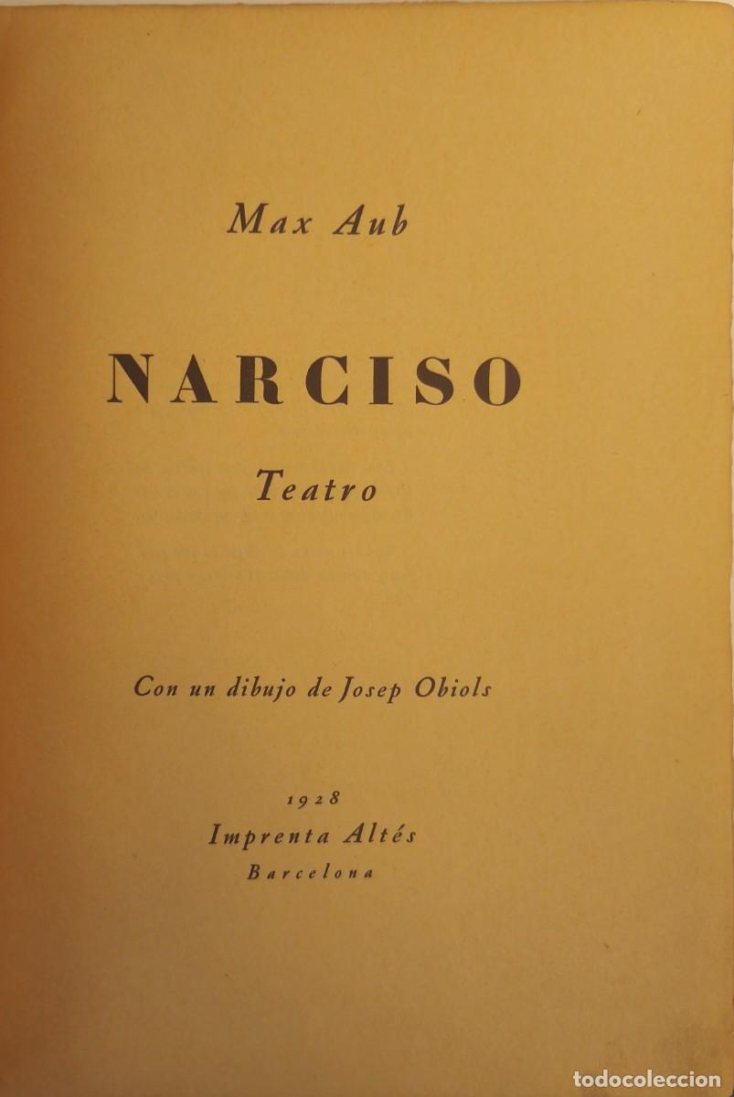 Libros antiguos: Narciso, Max Aub, primera edici&oacute;n - Foto 1