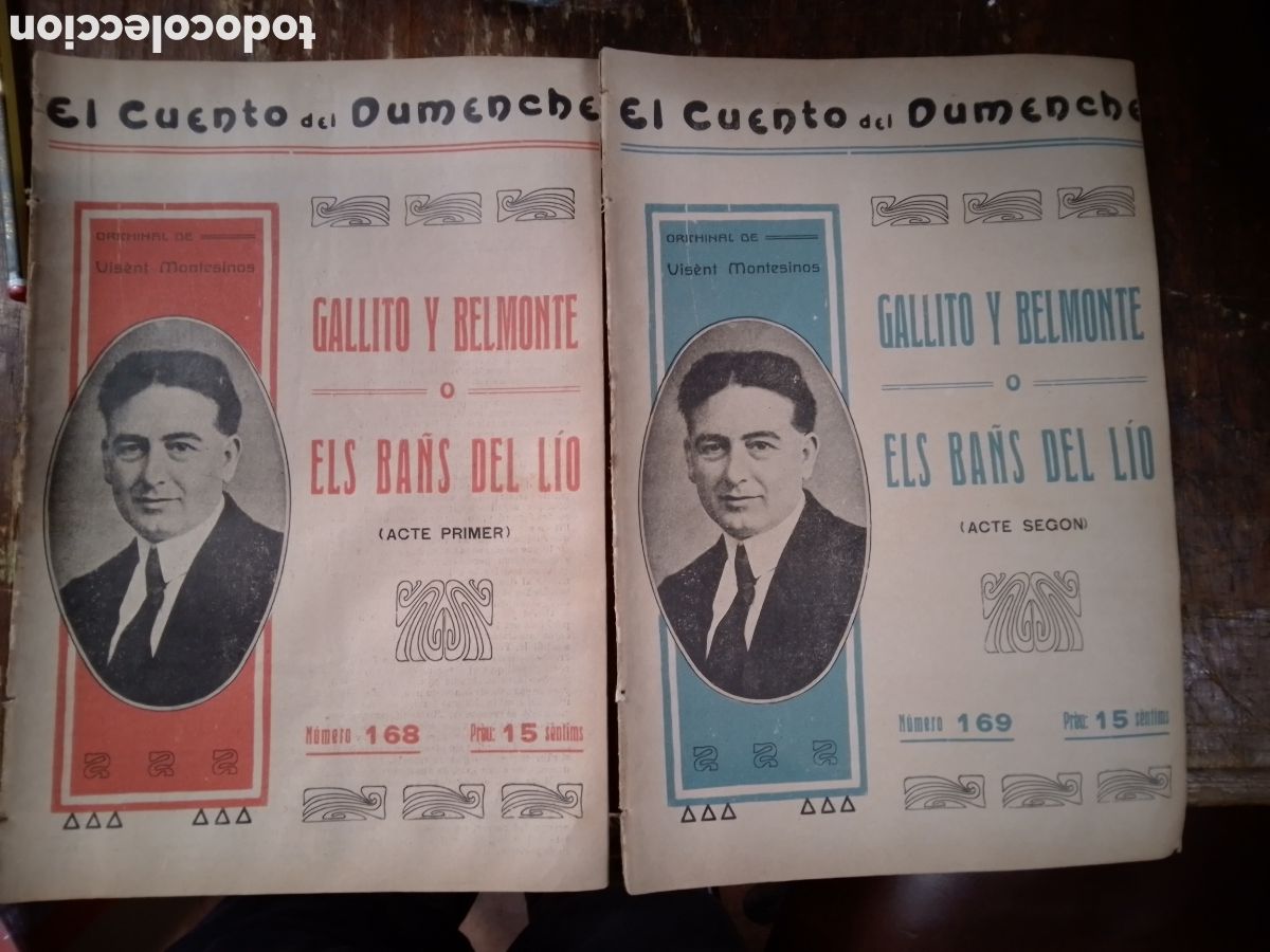Livres anciens: ELS BA&Ntilde;S DEL LIO. GALLITO Y BELMONTE. 2 ACTOS. EL CUENTO DEL DUMENCHE. 169. SAINETE. 1917