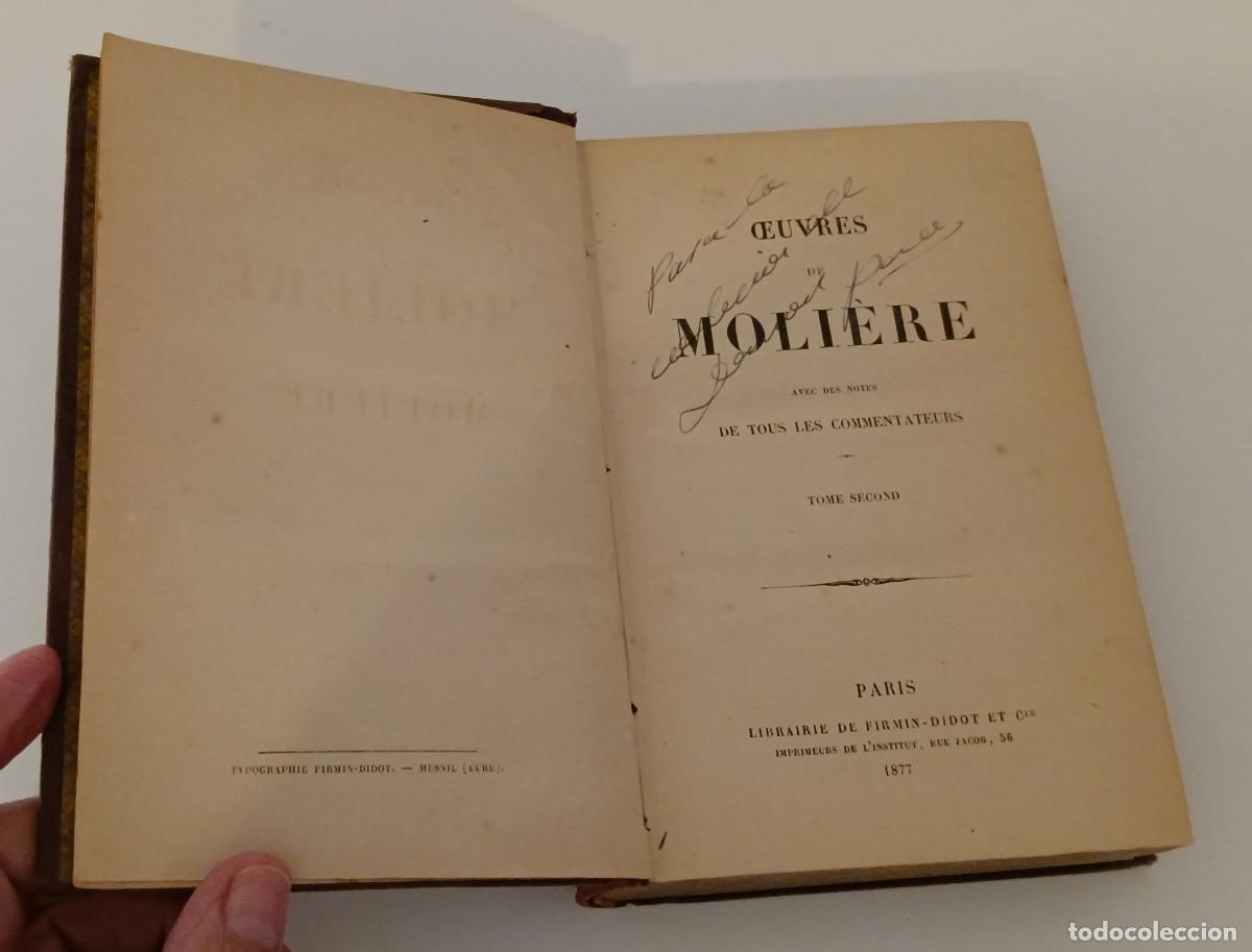 Libros antiguos: Oeuvres de Moli&egrave;re. Tomo 2. 1877 - Foto 4