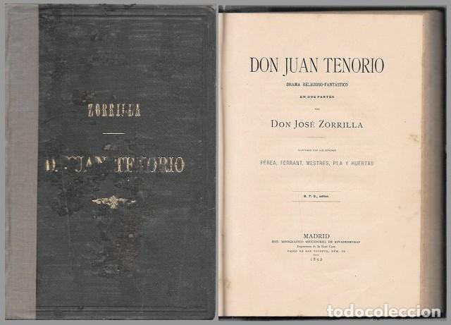 Libros antiguos: DON JUAN TENORIO (DRAMA RELIGIOSO-FANTASTICO) EN DOS PARTES - ZORILLA, JOSE - A-TEA-881