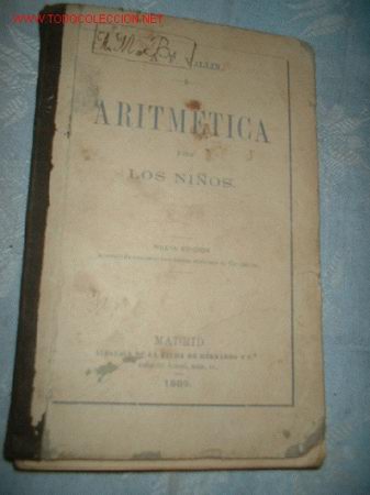 Libros antiguos: LIBRITO -ARITMETICA PARA NI&Ntilde;OS-. A&Ntilde;O 1889.